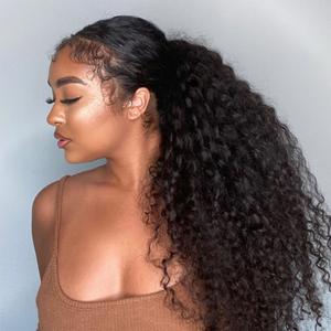 OQ HAIR Water Wave Ponytail InvisiFit Strap Cap With Clip In 100% Human Hair Ponytail Hair Kinky Straight Ponytail Hair Extensions Beginner Friendly