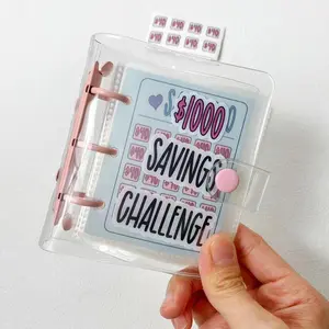 Mini Money Organizer Binder with Custom Envelopes - Portable Savings Challenge Wallet, Essential Budgeting Accessory with Financial Tools for Effective Money Management, Savings Challenge Planner, Finance Checklist Organizer