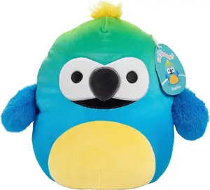 Squishmallows 10-Inch Baptise The Macaw - Official Jazwares Plush - Collectible Soft & Squishy Bird Stuffed Animal Toy - Gift for Kids, Girls & Boys