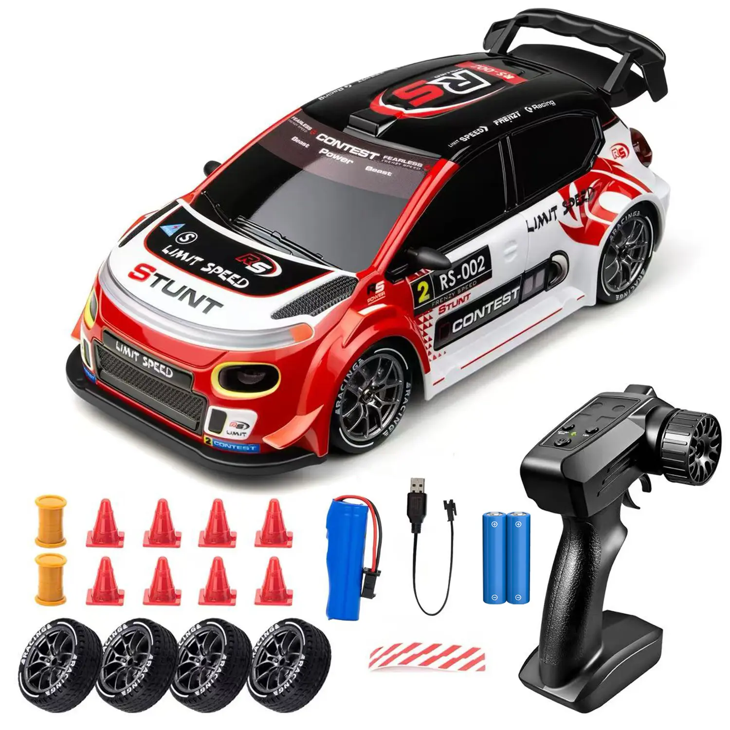 1:24 Remote Control Rally Car,Drift Car with LED Lights  Backfire Simulation Effect  Fun Birthday Easter Christmas Gift for Kids Boys