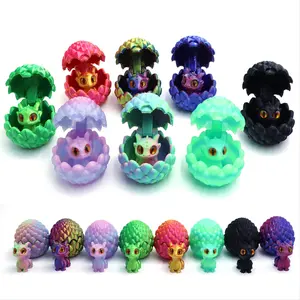 3D Printed Dragon Egg & Dragon Decoration, 1 Set Creative Desktop Ornament, Home Decor for Living Room, Bedroom, Office, Creative Gift, Colorful, Anime Design, Boys & Men gifts, Miniature Set