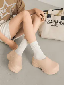 Women's Thick Sole Fashion Hole Shoes, Chef Shoes with Soft Cushioning Insole, Winter Casual Slippers for Women, All Season Wear, EVA Beach Slippers