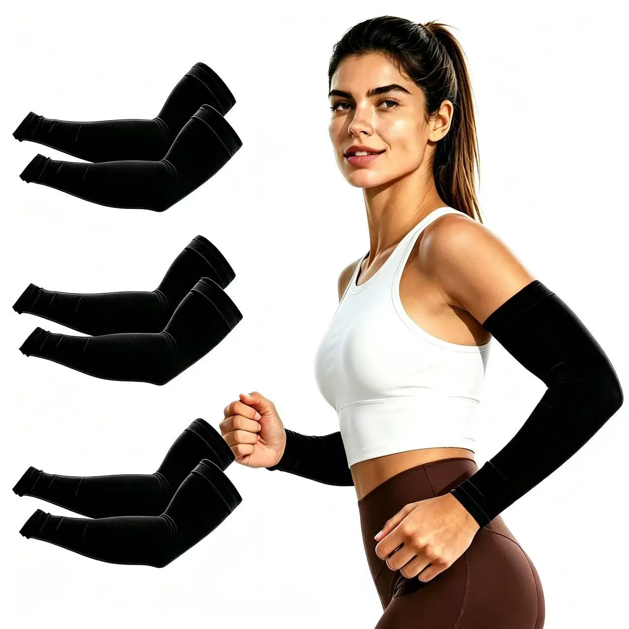 Unisex 3 Pairs UPF 50 Cooling UV Protection Arm Sleeves, Breathable Stretch Tattoo Cover, Lightweight Sun Covers for Cycling, Golf, Outdoor Sports (Party Bag Gift Essential)