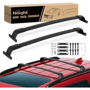 Nilight Roof Rack Cross Bars Compatible with GMC Acadia 2017 18 19 20 21 22 2023 with Side Rails, Adjustable Aluminum Less Wind Noise Car Crossbars for Cargo Carrier Luggage Box Kayak Tent Snowboard fathersdaygift