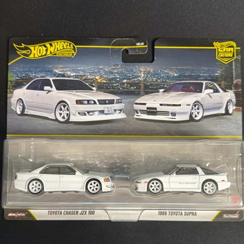 Hot Wheels Premium Toyota Chaser JZX100 & 1989 Toyota Supra 2-Pack White NIP Collectible Model Cars
