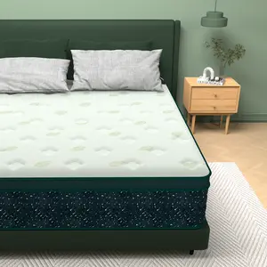 Galaxy Hybrid Mattress 12"/14" Queen | Snow-White Top & Forest Green Starry Side | Cooling Gel Memory Foam + Pocket Springs | Medium Firm, Motion Isolation | Reinforced Edge | CertiPUR-US | Bed-in-a-Box