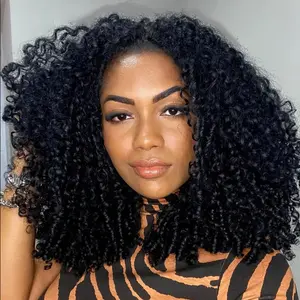Megalook 13x6 Glueless Lace Frontal Wig Finger Coil Special Curly Hair With Drawstring Band Bomb Curly Pre-everything Slay Go Wig