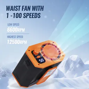 Portable Waist Fan Clip on Wearable Belt Personal Fan Rechargeable Battery operated With 100 Speeds, Neck Hands-Free Cooling For Outdoor Camping Travel