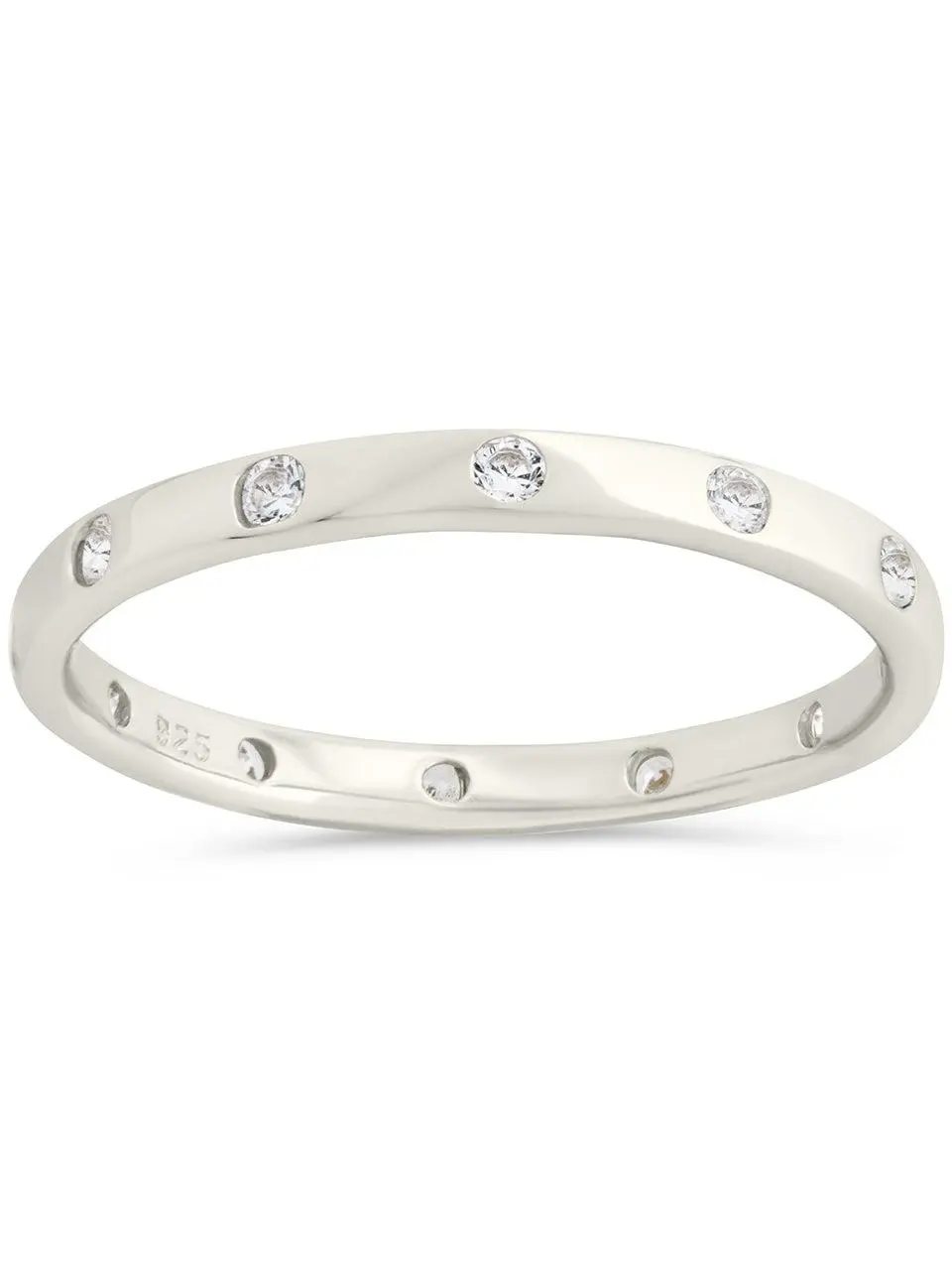Sterling Silver Mindy CZ Studded Ring Sterling Silver Mindy CZ Studded Ring