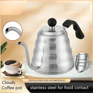 1.2L New Cloud Coffee Pot Spout Tea Kettle Hot Water Jug High-Quality Stainless Steel Espresso Maker, Durable & Stylish Design, Modern Coffee Pot