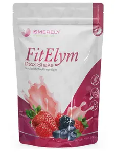 FitElym Dtox Shake Sabor Frutos Rojos - Fitness Supplement with Milk Serum Hydrolyzed Soy Protein Guar Gum & Natural Emulsifiers for Health Boost