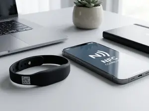 CONNTAP NFC Silicone Wristband Bracelet with QR Code Reusable Event & Business Accessory Soft Durable Waterproof for Daily Wear