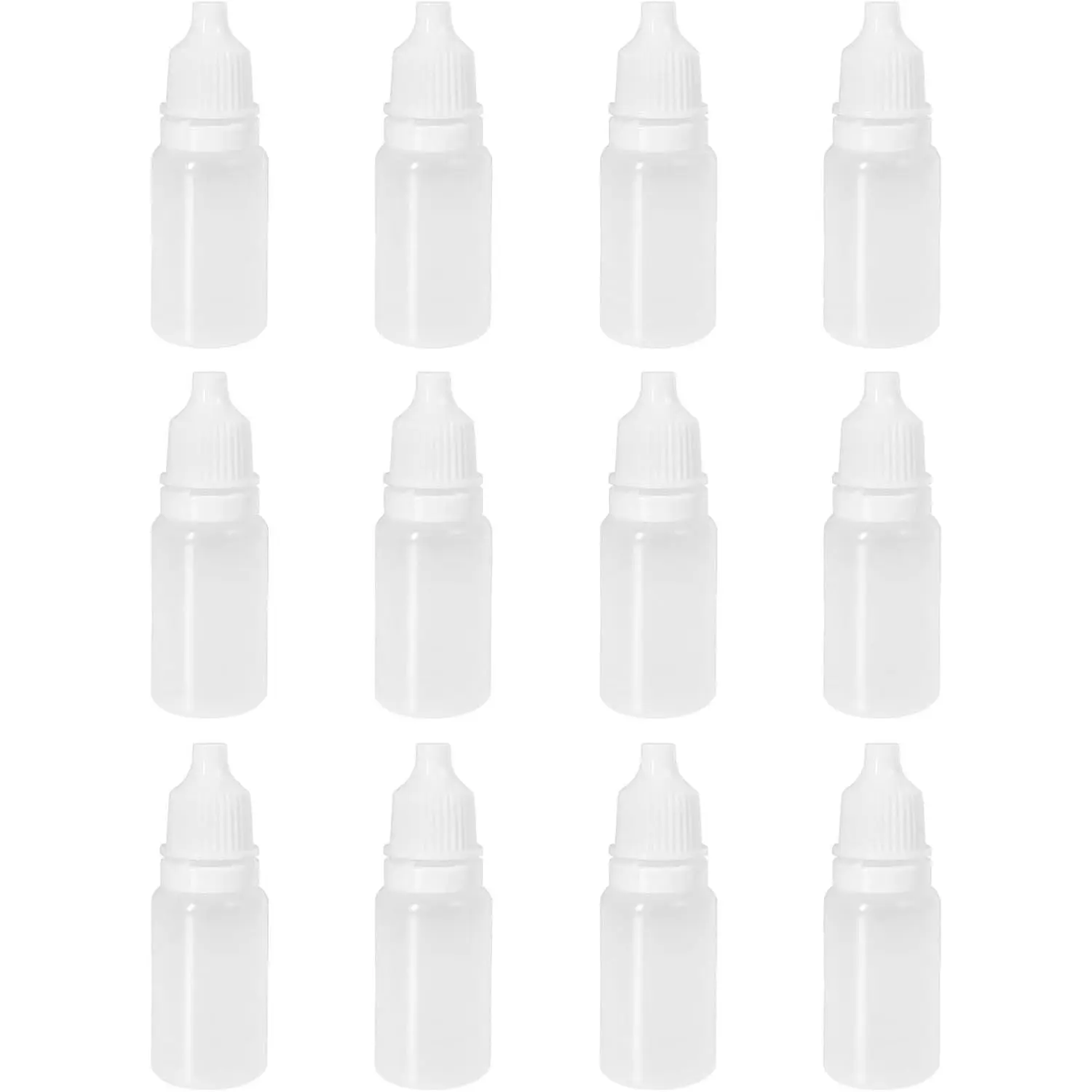 12pcs Eye Dropper Bottles, 10ml Plastic Squeezable Dropper Bottles, Eye Liquid Empty Bottles with Caps