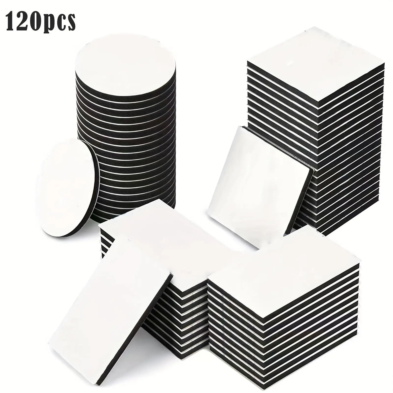 Double Sided Square and Round Tape, Multifunctional Self Adhesive Foam Pad, Non-slip Strong Adhesive Tape, Mounting Pad for Home Office Wall Decor, Double Sided Tape for Walls, No Drill Adhesive