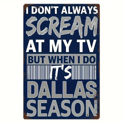 Vintage Dallas Themed Metal Tin Sign For Man Cave Bar Cafe Bathroom Garage Decor With High Color Accuracy Weather Resistance 7 87x11 81 Inch