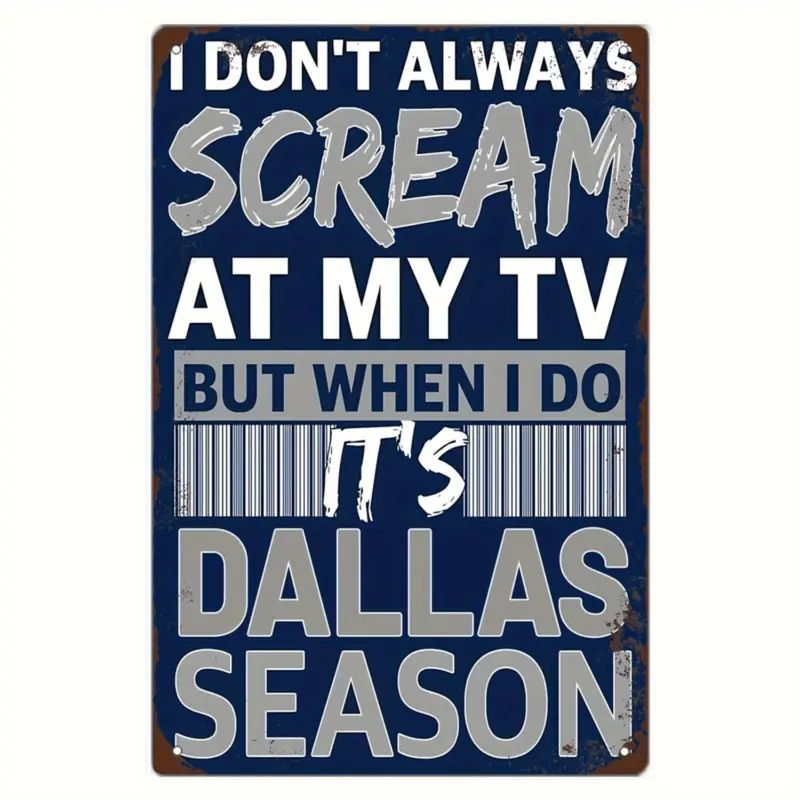 Vintage Dallas Themed Metal Tin Sign For Man Cave Bar Cafe Bathroom Garage Decor With High Color Accuracy Weather Resistance 7 87x11 81 Inch