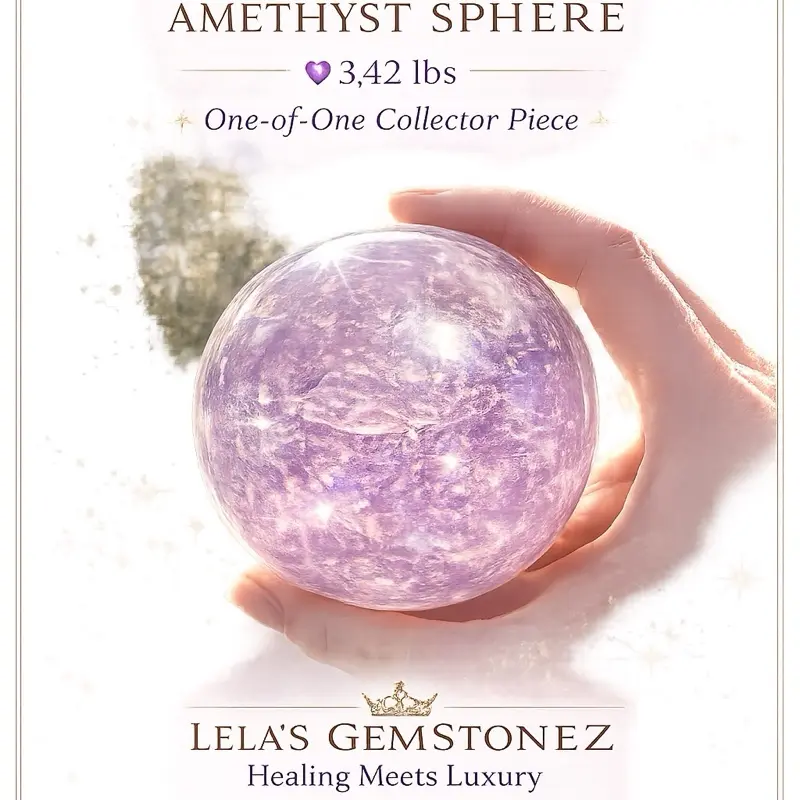 Lavender Dream Amethyst Sphere - Lela’s GemStoneZ Luxury Collection, Natural Crystal Decoration, Home Office Decoration, Table Ornament, Office Desktop Ornament, House Decor shopping rock shop natural amethyst energy crystal