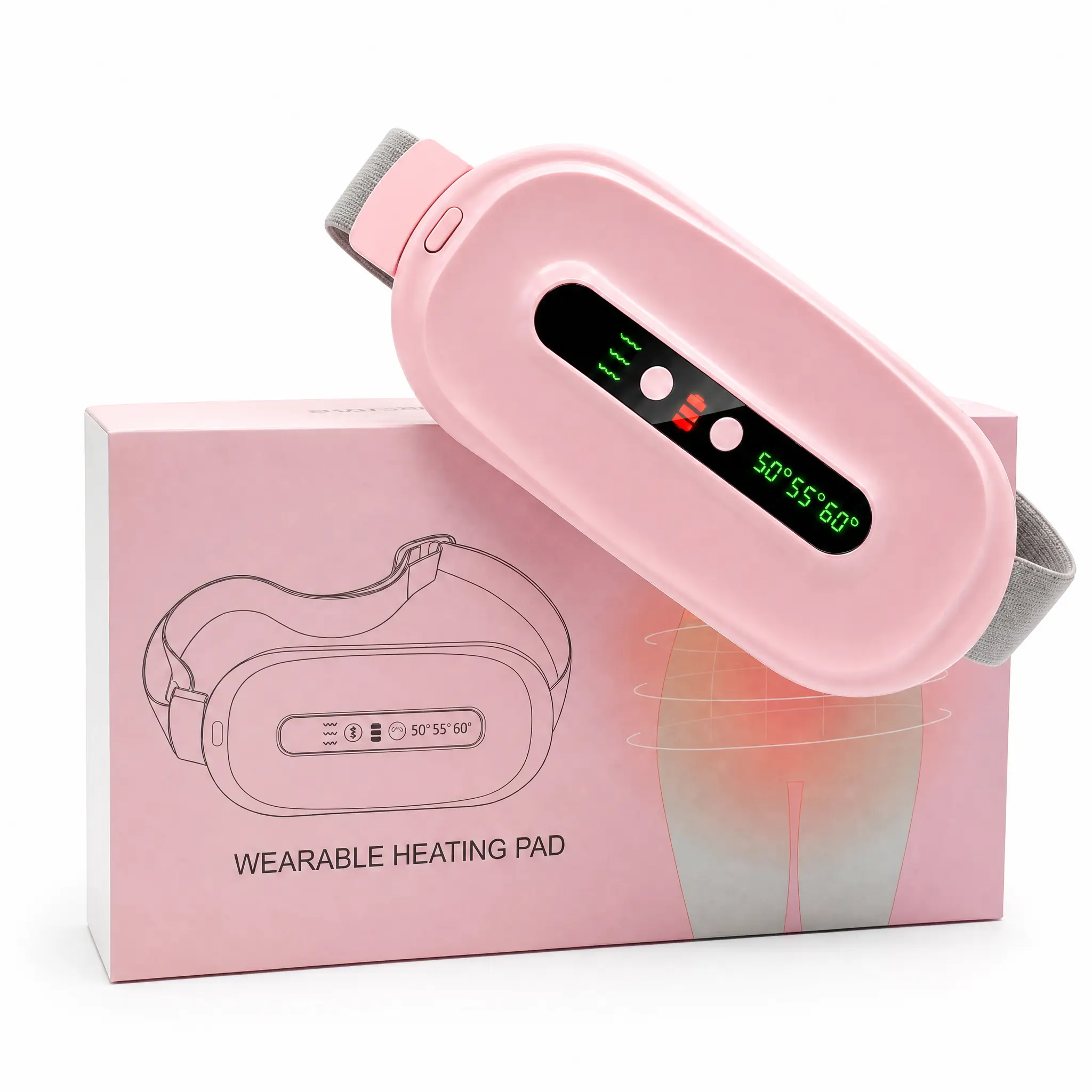 2026 Latest Portable Cordless Heating Pad for Period Cramps, Fast Heat Electric Belly Wrap with 3 Heat Settings & 3 Massage Modes, Menstrual Comfort Warmer Gift for Women & Girls