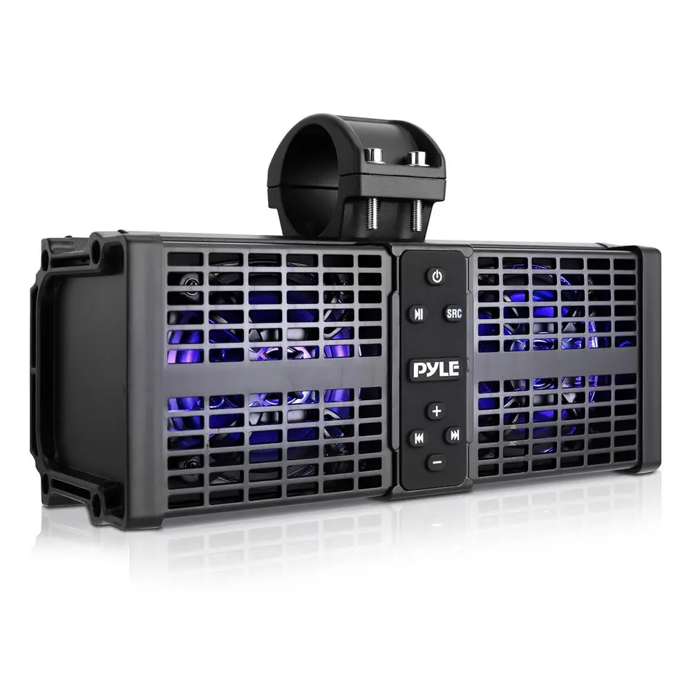 11" Marine Rated Powered Bluetooth Speaker Soundbar - Waterproof Weatherproofing, Wireless, LED Lights, Amplifier for Smartphones, Tablets, PC & Laptop, Electronic Devices