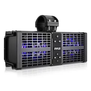 11" Powered Soundbar - Waterproof, Bluetooth, LED Lights, Marine Rated