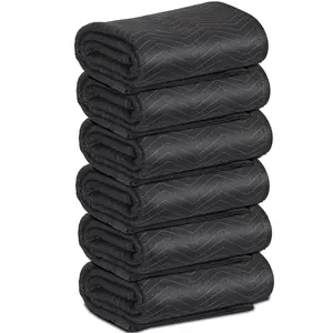 SUPERDEAL 6-Pack Waterproof Moving Blankets, 80x72 in Non-Woven Fabric Furniture Shipping Pads with Zigzag Stitch for Moving & Storage