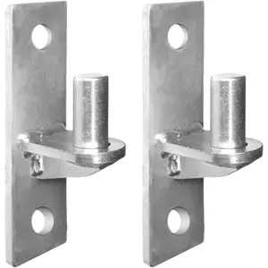 2 Pack Wall Mount Gate Hinges Heavy Duty Wall Plate Hinges Outdoor Chain Link Fence Gate Hinges Fence Post Link Gate Hinge with 5/8 Hinge Pin (Screws Not Included)