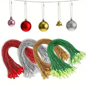 400 Pcs Christmas Tree Hooks with Locks, 7.9 Inch Pre-Cut Strings, Easy Holiday Decoration, Perfect for Gifts & Party Supplies