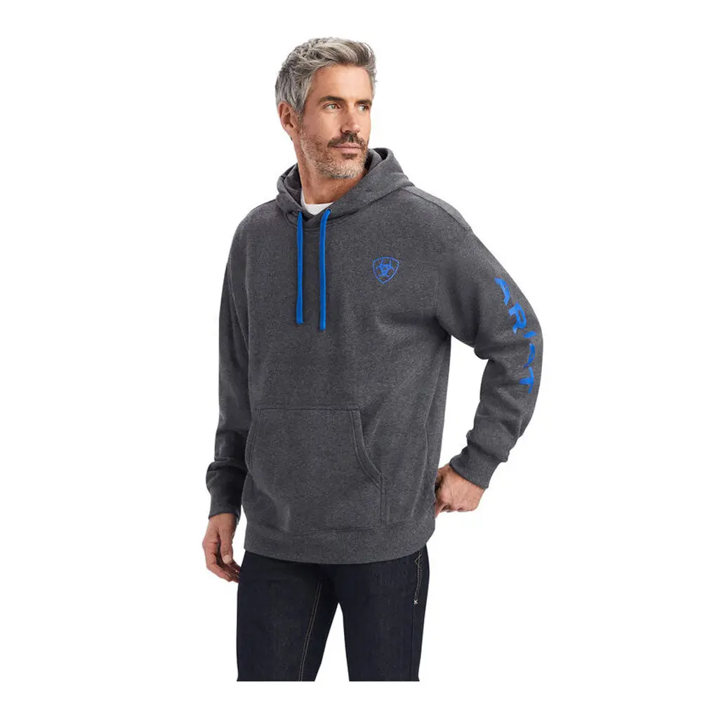 10040816 Ariat Men's Logo Hoodie - Charcoal Heather 10040816 Ariat Men's Logo Hoodie - Charcoal Heather