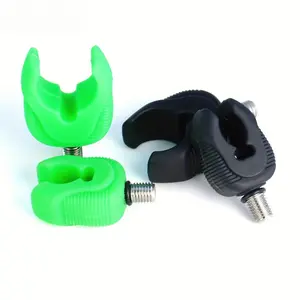 4pcs  ABS Fishing Rod Butt Rests, Black Rubber Gripper Grips, Bracket Shelf Holder, Fishing Gear Accessories, Labor Day & Independence Day Fishing Tackle Tools