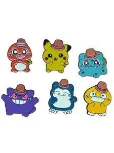 Cute Cartoon Pokémon Metal Badge, Pet Pikachu Dragonite Brooch Pin Accessory, Anime Charms for Fans, Collectible Jewelry