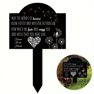 Acrylic Grave Monument, Sympathy Memorial Plaque Personalized with Heart, Wishes, Forever, Whisper for Loved Ones, Stake Marker for Outdoor Gardens & Cemeteries, Suitable for Remembrance Ceremonies