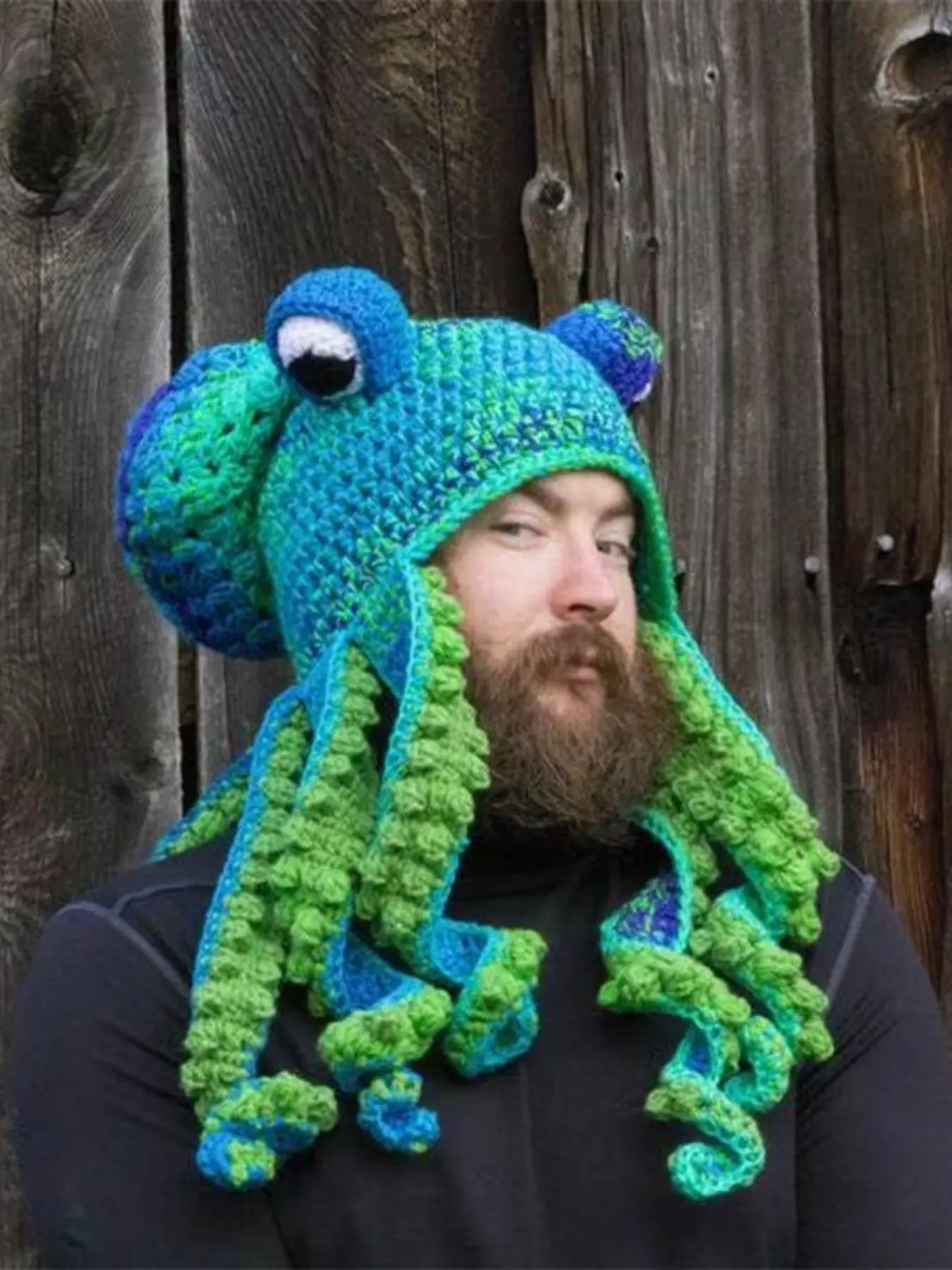 Octopus Hat Halloween Party Prank Squid Head Covering Warm Knit Cap Couple Hats Funny Comedy Hat, Fun and Spooky Party Accessories Costume Accessory for Adults