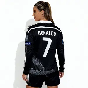 1415 Third Away Long Sleeve Black 7 Soccer Jersey