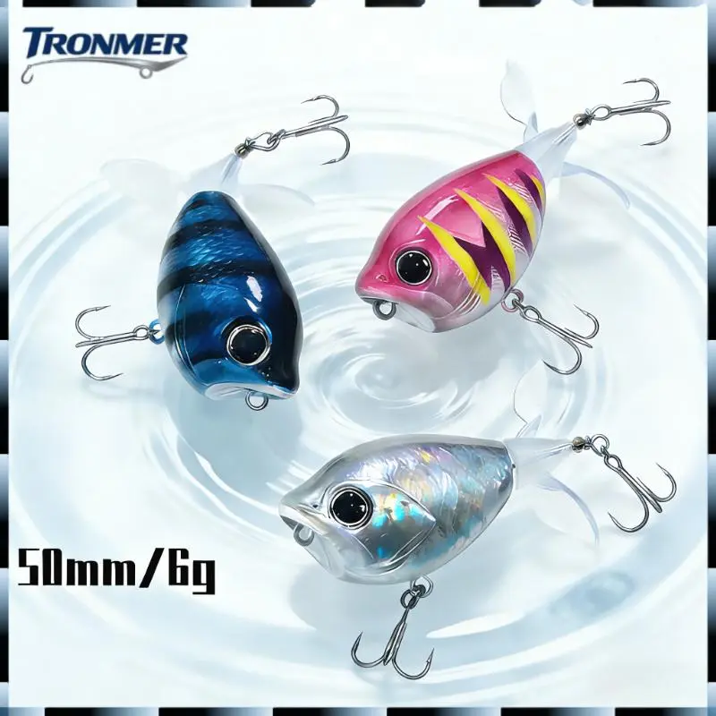 3 PCS 6g Micro Double Propeller Popper - Finesse Topwater Lures for Trout & Bass, Lightweight Design with Lifelike Action