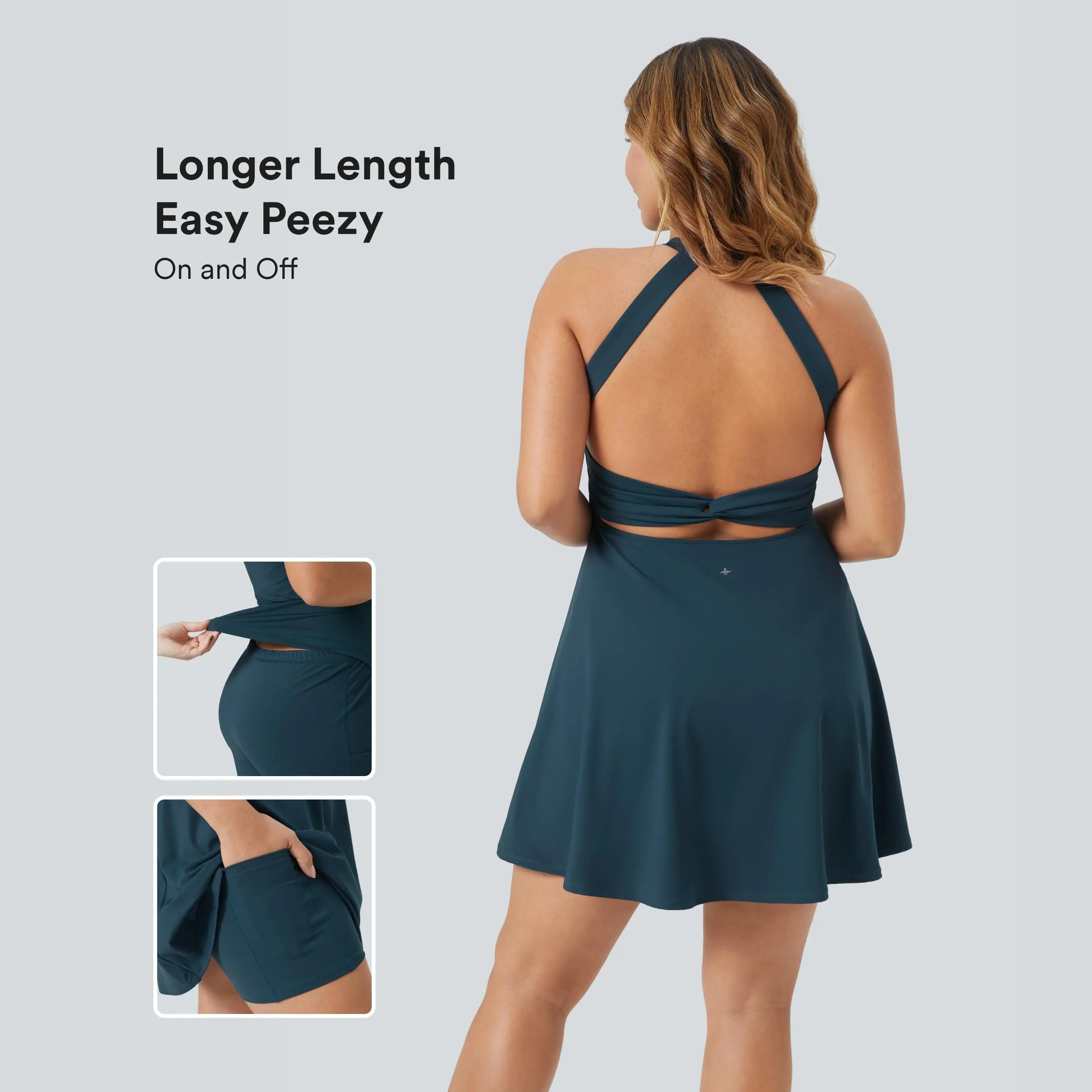 Halara Backless Twisted Flare Dance Plus Size Active Dress-Longer Length-Easy Peezy Edition #BackToSchool