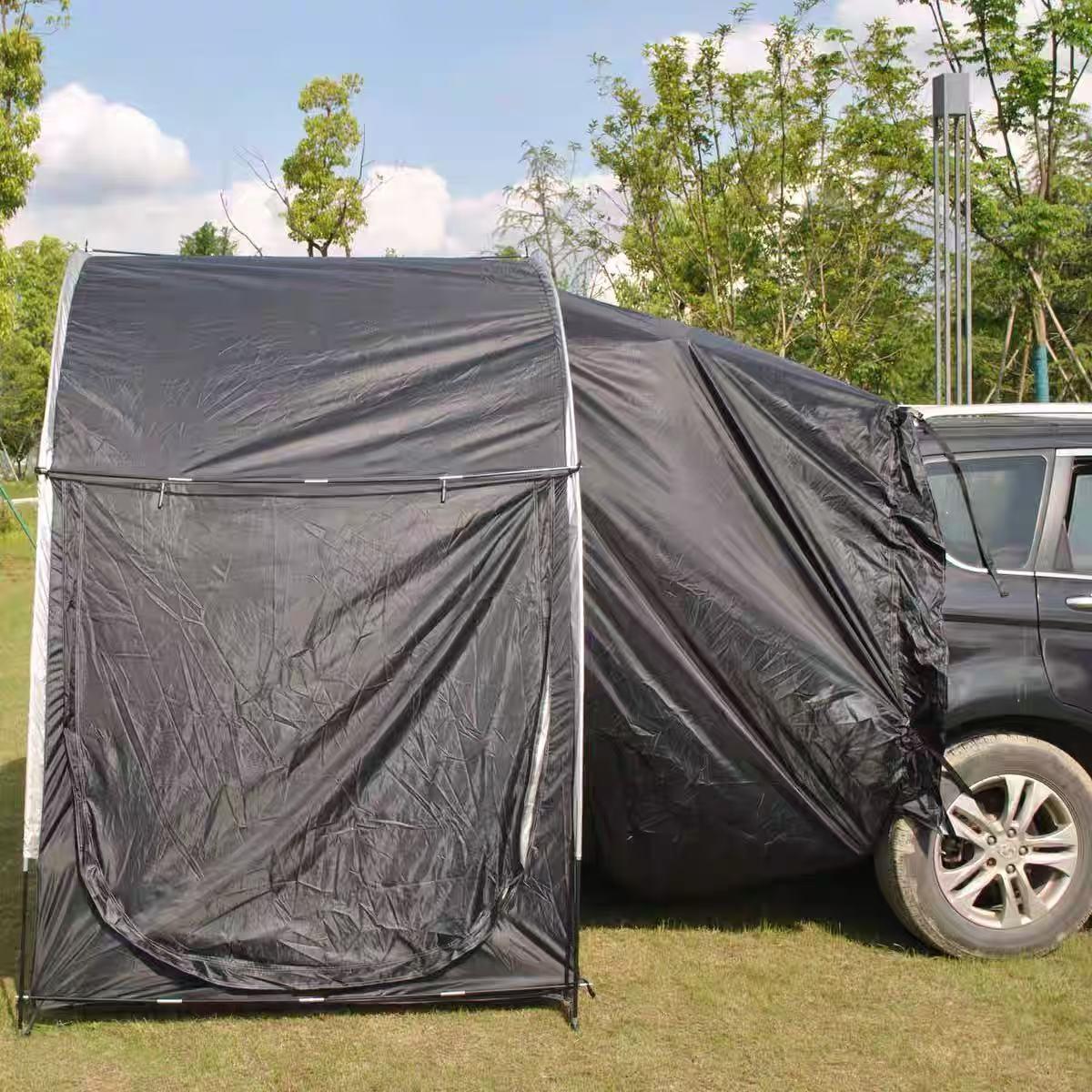 Universal SUV Car Rear Tent Waterproof Sunshade Windproof Foldable Portable Large Space Tailgate Awning Camping Travel Outdoor Gear for 3-4 People