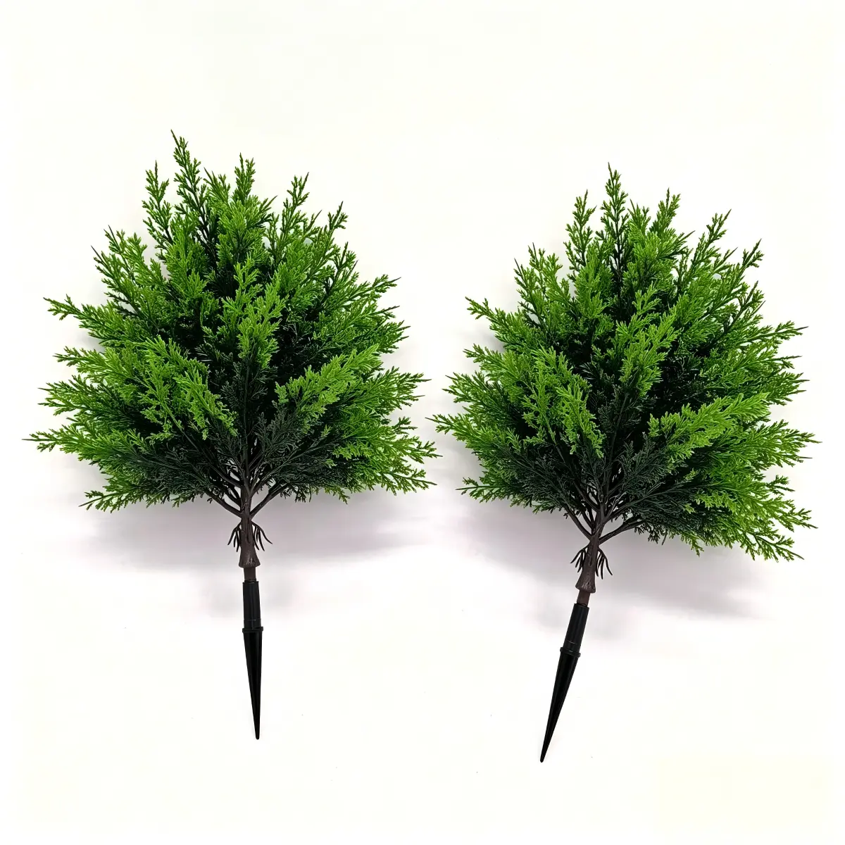 2pcs UV-Resistant High-Density PE Plastic Artificial Cedar Topiary Trees - Geometric Asian New Zealand Style Decorative Faux Plants for Outdoor Porch/Front Door Daily Home Decor, Eye Care, Day of the Dead Accent, Wood, Nursing