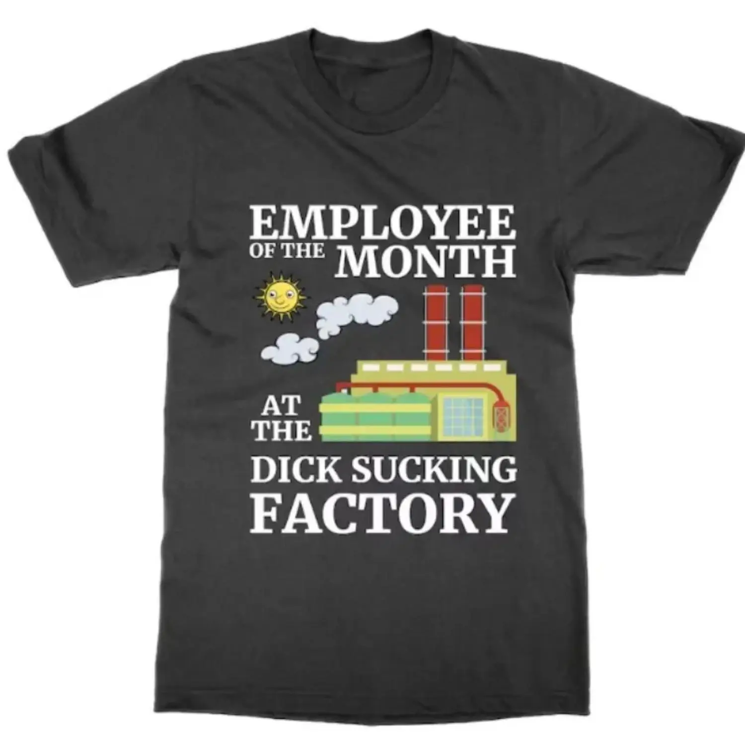 100% Cotton  Hilarious Employee Of The Month T Shirt From The D*** Sucking Factory Funny Statement Tee Top Stag Do Novelty Casual Crewneck vintage t