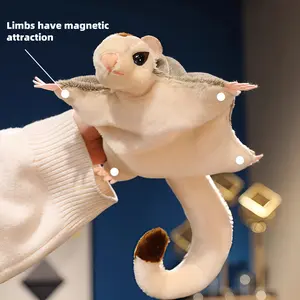 Cute Plush Pet Sugar Glider Small Flying Squirrel Soft Stuffed Animal, Adorable Home Shop Toy Decoration, Fun Soft Cuddly Gift for Kids Birthday Festival