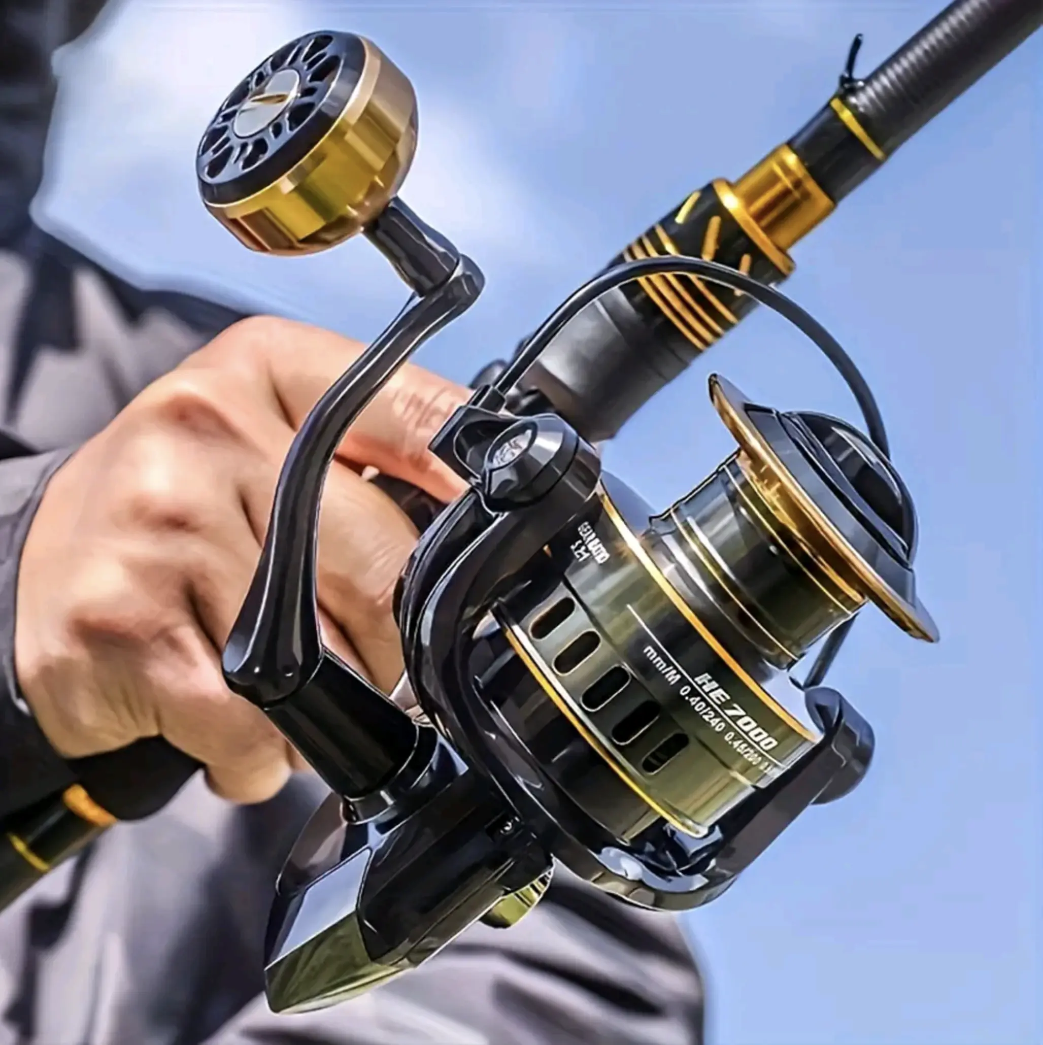 Pickie Hub 1pc HE6000-7000 Spining Reel,Spinning Reels Light Weight Ultra Smooth Powerful Fishing Reels,Fishing Reel For Freshwater Saltwater Fathersdaygift