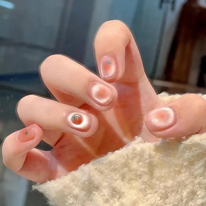 10pcs Handmade Fingernail Short Simple Glue False Nails 3d Tomato Realistic Press on Nails  Artificial Nail Art 2025