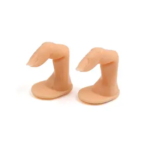 Unique Bargains 2pcs Pro Gel Polish Nail Art Tips Practice Fake False Fingers Training Display Tools with Nails