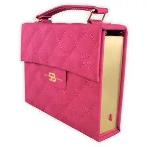 Biblia Cartera con Broche Magnético Compacta Reina Valera 1960 imitacion piel fucsia con asa de mano