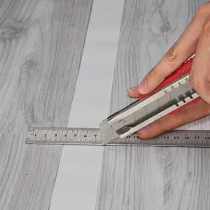 VEVOR Self Adhesive Vinyl Floor Tiles 36 x 6 inch, TikTokShopBlackFriday, 20 Tiles 0.62mm Thick Peel & Stick, Light Gray Wood Grain DIY Flooring for Kitchen, Dining Room, Bedrooms & Bathrooms, Easy for Home Decor