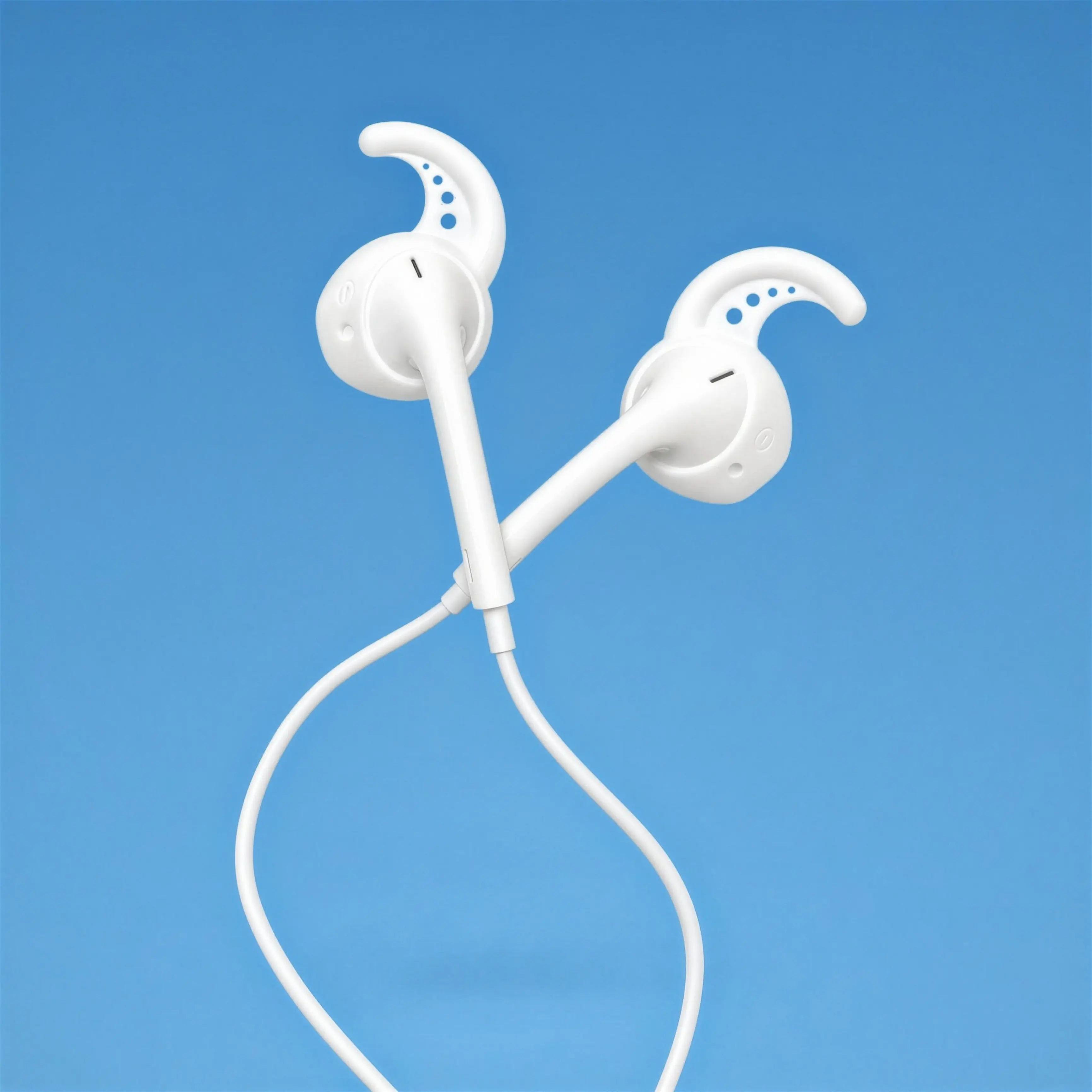 Ear Hooks for Apple Wired EarPods - Anti Slip Silicone Ear Hook Covers for Running, Gym & Sports - Also Fits AirPods 1 & 2 - Soft Grips Stop Earbuds Falling Out, No Ear Pain - 2 Pairs (4 Hooks) with Carabiner Carrying Case, Black or White