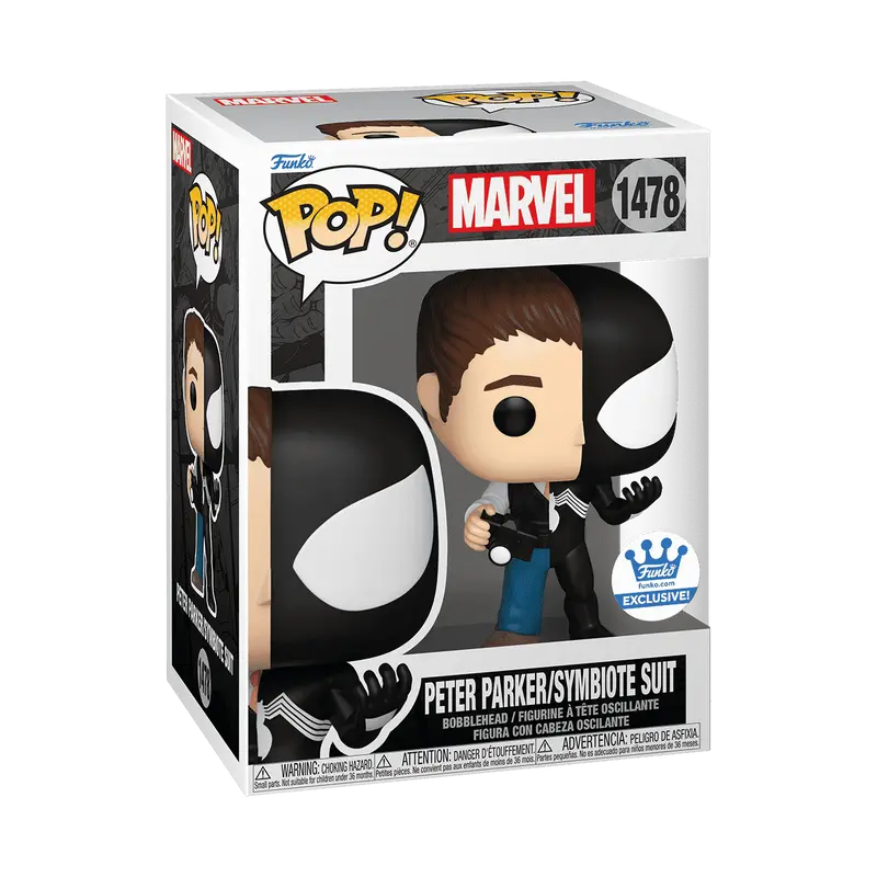 Funko Pop! Marvel - Peter Parker/Symbiote Suit (Common) #1478 Exclusive (Sticker may vary) Collectible Pop Vinyl Figure