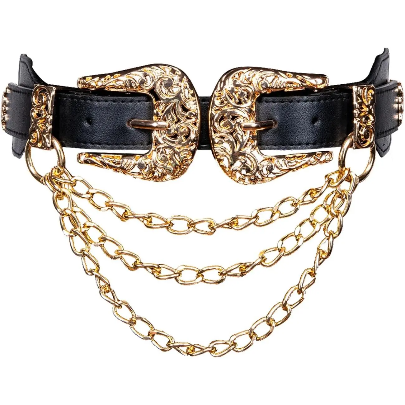 Waist Chain Gold Plated Vintage Y2K Multi Layer Stackable Belly Chain Boho Festival Rave Body Jewelry for Teen Girls Daily Outfit Western Cowboy Belt Design Belt
