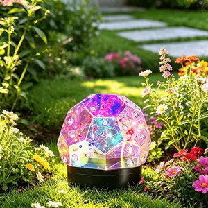 Solar Powered Wall Light, Colorful Diamond Cut Sphere, Smart Light Control, Long Battery Life, Ideal for Garden, Park, Party, Wedding
