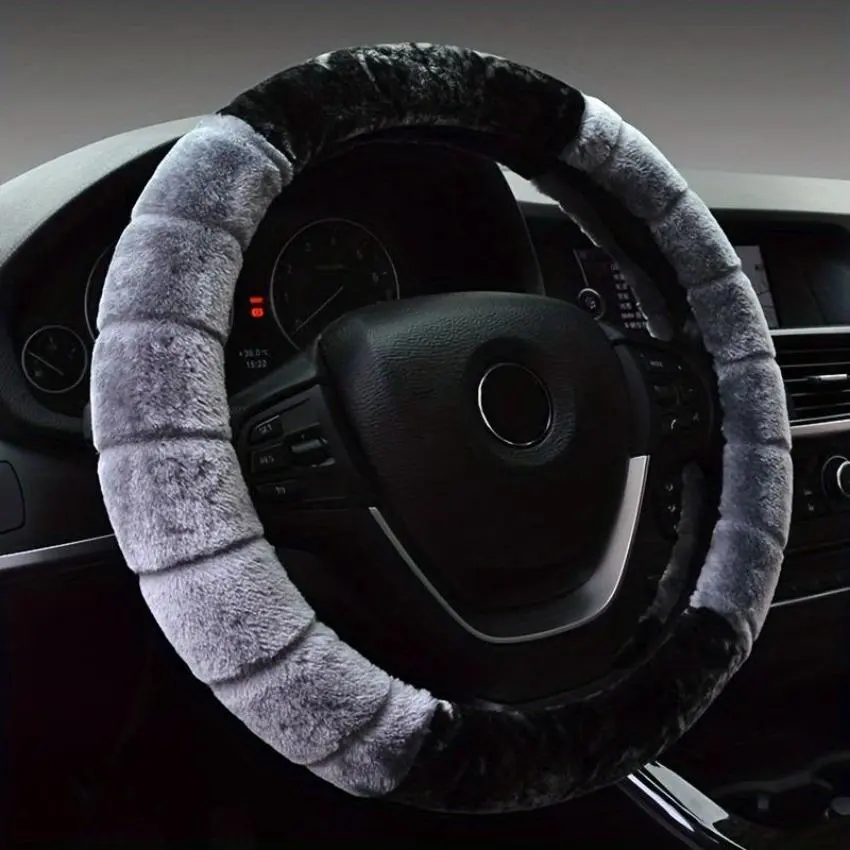 Women's Winter Fluffy Automotive Steering Wheel Cover - Soft Plush Lining, Cute Heart/Ears Design, Comfortable Grip, Rubber Material, Auto Accessories Interior, Girly Car Accessories (Cold Weather Driving Use), Car Stuff backtoschool