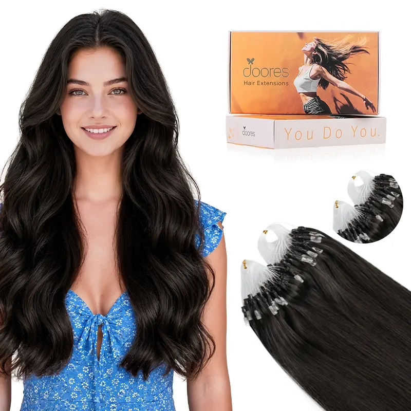 Doores Micro Link EasyFit Hair Extensions  100% Human Hair Invisible Straight for Wedding#TikTokShopSummerSale